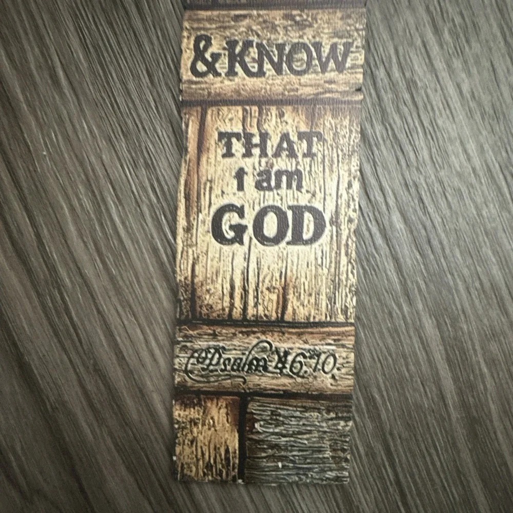 Wood Wall Cross Plaque, Blue Cross Inlay, Psalm 46:10 Be Still & Know